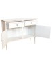 MOBILI 2G - Madia Credenza 2 porte 2 cassetti legno shabby bianco anticato 110X35X83 VISTA FRONTALE