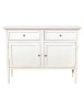 MOBILI 2G - Madia Credenza 2 porte 2 cassetti legno shabby bianco anticato 110X35X83 VISTA FRONTALE
