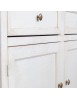 MOBILI 2G - Madia Credenza 2 porte 2 cassetti legno shabby bianco anticato 110X35X83 VISTA FRONTALE