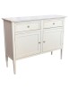 MOBILI 2G - Madia Credenza 2 porte 2 cassetti legno shabby grigio anticato 110X35X83 VISTA FRONTALE