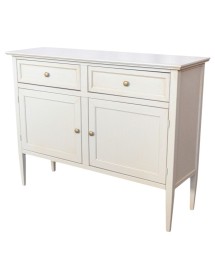 MOBILI 2G - Madia Credenza 2 porte 2 cassetti legno shabby grigio anticato 110X35X83 VISTA FRONTALE