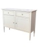 MOBILI 2G - Madia Credenza 2 porte 2 cassetti legno shabby grigio anticato 110X35X83 VISTA FRONTALE