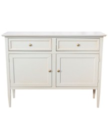 MOBILI 2G - Madia Credenza 2 porte 2 cassetti legno shabby grigio anticato 110X35X83 VISTA FRONTALE