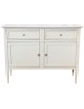 MOBILI 2G - Madia Credenza 2 porte 2 cassetti legno shabby grigio anticato 110X35X83 VISTA FRONTALE