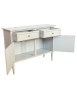 MOBILI 2G - Madia Credenza 2 porte 2 cassetti legno shabby grigio anticato 110X35X83 VISTA FRONTALE