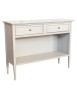 MOBILI 2G - Madia Credenza 2 cassetti 1 vano a giorno legno shabby grigio anticato 110X35X83 VISTA FRONTALE