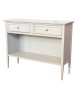 MOBILI 2G - Madia Credenza 2 cassetti 1 vano a giorno legno shabby grigio anticato 110X35X83 VISTA FRONTALE