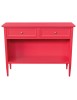 MOBILI 2G - Madia Credenza 2 cassetti 1 vano a giorno legno shabby rosso lampone 110X35X83 VISTA FRONTALE