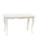 MOBILI 2G - Tavolino rettangolare shabby legno bianco consumato 77x38x46 VISTA FRONTALE
