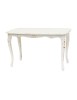 MOBILI 2G - Tavolino rettangolare shabby legno bianco consumato 77x38x46 VISTA FRONTALE