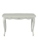 MOBILI 2G - Tavolino rettangolare shabby legno bianco anticato 77x38x46 VISTA FRONTALE