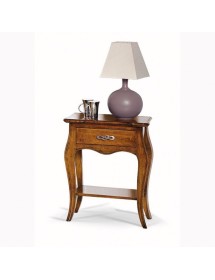 MOBILI 2G - Gruppo 1 cassettiera 2 comodini sagomati classico tinta noce (488+489) vista frontale