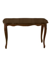 MOBILI 2G - Tavolino rettangolare arte povera legno tinta noce scuro 77x38x46 VISTA FRONTALE