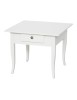 MOBILI 2G - Tavolino quadrato 1 cassetto shabby legno bianco 57x57x52 vista frontale