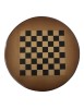 MOBILI 2G - Tavolino rotondo scacchiera arte povera legno tinta noce  50x50x63 vista frontale
