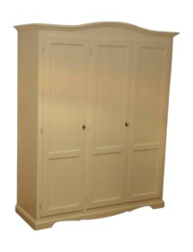 MOBILI 2G - Armadio 3 ante legno gendarme shabby avorio 158x56X197 VISTA FRONTALE