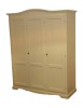 MOBILI 2G - Armadio 3 ante legno gendarme shabby avorio 158x56X197 VISTA FRONTALE