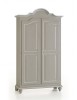 MOBILI 2G - ARMADIO IN LEGNO SHABBY GRIGIO CON PROFILO BIANCO 112X46X204