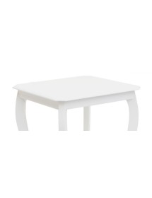 MOBILI 2G - Porta vaso tavolino quadrato shabby legno bianco opaco 50x50x63 vista frontale