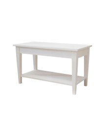 MOBILI 2G - Tavolino rettangolare arte povera legno bianco 80x40x47 VISTA FRONTALE