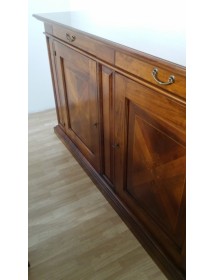 MADIA CREDENZA ARTE POVERA IN LEGNO 2 ANTE TINTA NOCE L.213 P.55 H.110 (6123)