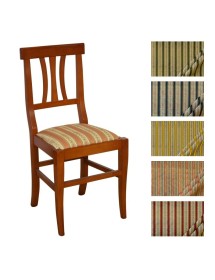 MOBILI 2G -  SET 2 SEDIE LEGNO SEDUTA IMBOTTITA ARTE POVERA NOCE BASSANO 43X45X91 VISTA FRONTALE