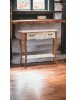 MOBILI 2G - Consolle 1 cassetto legno shabby bianco antico noce bassano 100X40x87 vista frontale