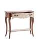 MOBILI 2G - Consolle 1 cassetto legno shabby bianco antico noce bassano 100X40x87 vista frontale