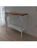 MOBILI 2G - Consolle 1 cassetto legno shabby bianco opaco ciliegio 100X40x87 vista frontale