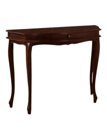 MOBILI 2G - Consolle 1 cassetto arte povera legno tinta noce scuro 101X36x77 VISTA FRONTALE