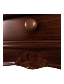 MOBILI 2G - Consolle 1 cassetto arte povera legno tinta noce scuro 101X36x77 VISTA FRONTALE