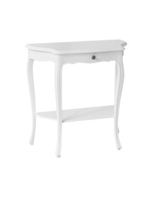 MOBILI 2G - Consolle 1 cassetto shabby legno bianco opaco 75X35x75 vista frontale