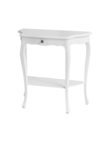 MOBILI 2G - Consolle 1 cassetto shabby legno bianco opaco 75X35x75 vista frontale