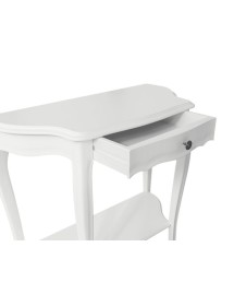 MOBILI 2G - Consolle 1 cassetto shabby legno bianco opaco 75X35x75 vista frontale