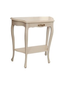 MOBILI 2G - Consolle 1 cassetto shabby legno avorio anticato 75X35x75 VISTA FRONTALE