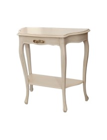 MOBILI 2G - Consolle 1 cassetto shabby legno avorio anticato 75X35x75 VISTA FRONTALE