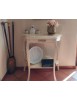 MOBILI 2G - Consolle 1 cassetto shabby legno avorio anticato 75X35x75 VISTA FRONTALE