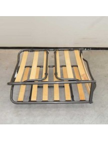 MOBILI 2G - Mobile letto arte povera rete singola legno tinta noce 97x48x120 (2132) vista frontale