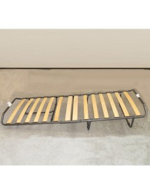 MOBILI 2G - Mobile letto arte povera rete singola legno tinta noce 97x48x120 (2132) vista frontale