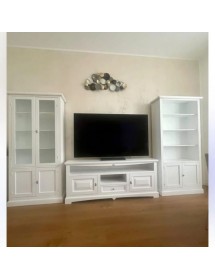 MOBILI 2G - Soggiorno arte povera legno shabby chic bianco opaco