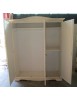 MOBILI 2G - Armadio 3 ante legno gendarme shabby bianco anticato 158x56x197H vista frontale
