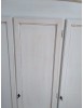 MOBILI 2G - Armadio 3 ante legno gendarme shabby bianco anticato 158x56x197H vista frontale
