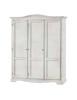 MOBILI 2G - Armadio 3 ante legno gendarme shabby bianco anticato 158x56x197H vista frontale