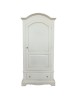 MOBILI 2G - Armadio arte povera 1 porta legno shabby bianco invecchiato 96x56x196H vista frontale