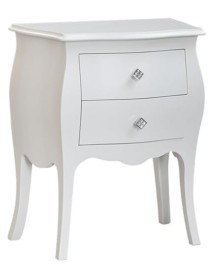 MOBILI 2G - Gruppo 1 Cassettiera 2 Comodini Shabby Bianco swarovski