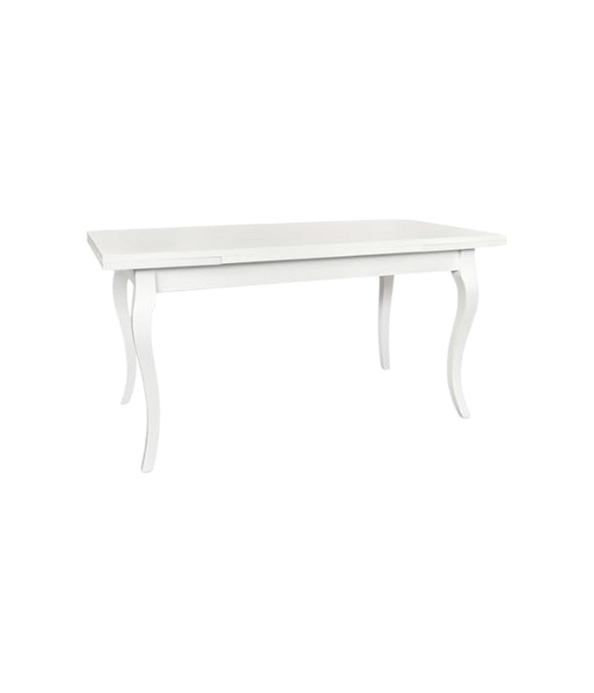 MOBILI 2G - Tavolo Classico Allungabile Legno Bianco 100x70 120x80 140x80 160x85 vista laterale