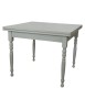 MOBILI 2G - Tavolo quadrato Allungabile Legno shabby grigio anticato gamba tornita 80x80 90x90 100x100 vista frontale