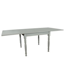 MOBILI 2G - Tavolo quadrato Allungabile Legno shabby grigio anticato gamba tornita 80x80 90x90 100x100 vista frontale