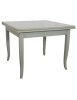 MOBILI 2G - Tavolo quadrato Allungabile Legno shabby grigio anticato gamba sciabola 80x80 90x90 100x100 vista frontale