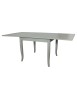 MOBILI 2G - Tavolo quadrato Allungabile Legno shabby grigio anticato gamba sciabola 80x80 90x90 100x100 vista frontale